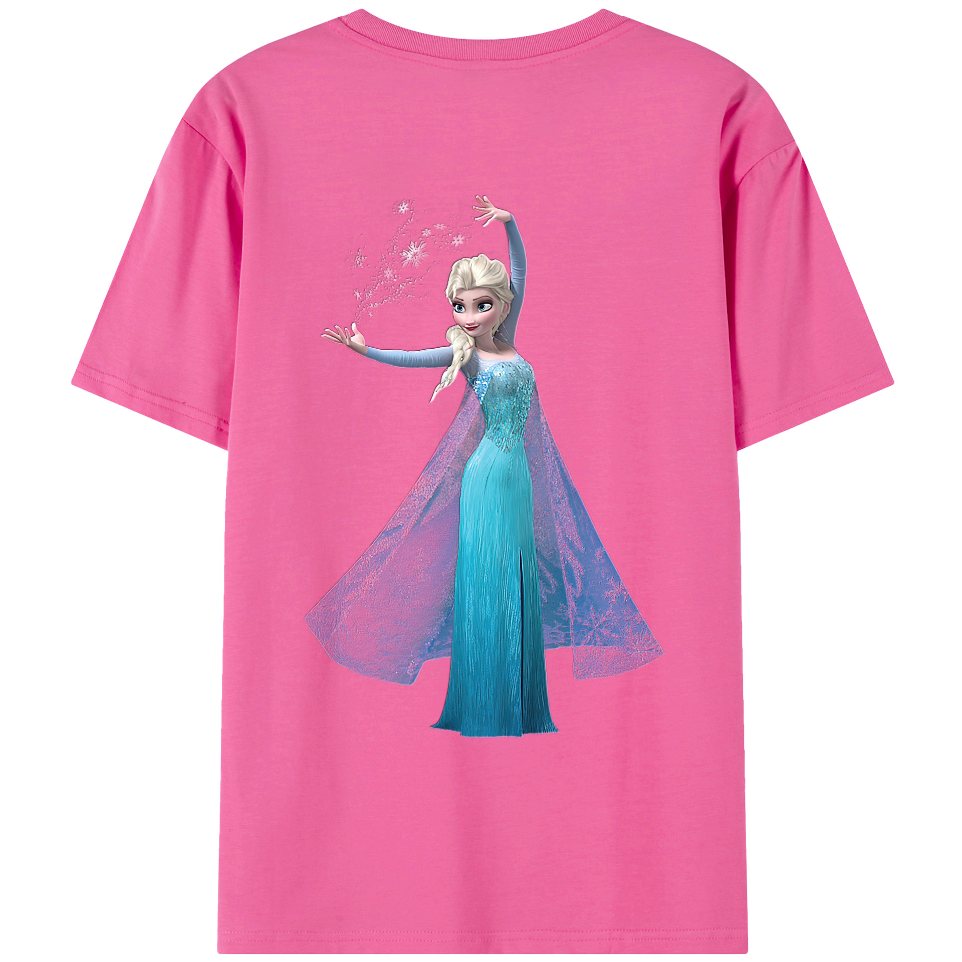（画像用） アナと雪の女王 アンナ エルサ Frozen Anna Elsa レディース半袖Tシャツ(バックプリント)
